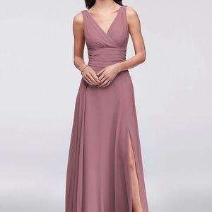 David's bridal quartz long bridesmaid dress